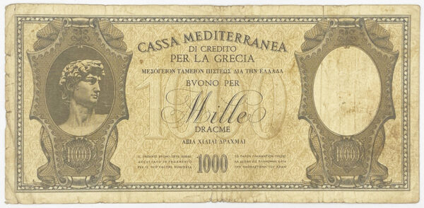 Cassa Mediterranea 1000 Δραχμές 1941 (Ιταλική Κατοχή) PGB24
